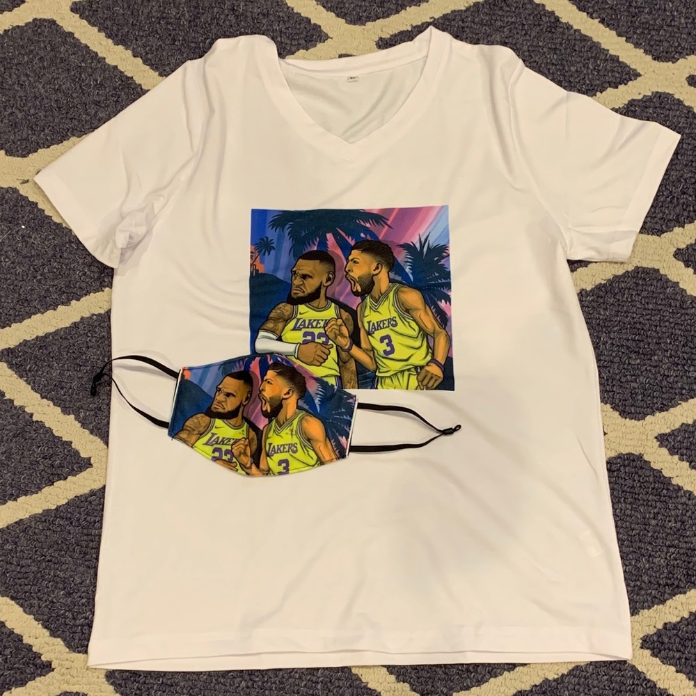New custom LAker T-shirt and mask